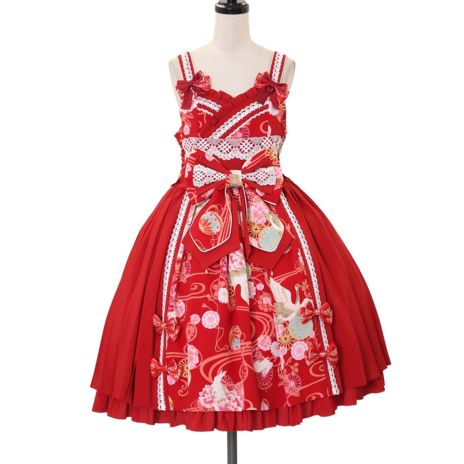 花鳥風月〜乙女のはなごろも〜プリーツジャンパースカート USED】花鳥風月～乙女のはなごろも～プリーツジャンパースカート