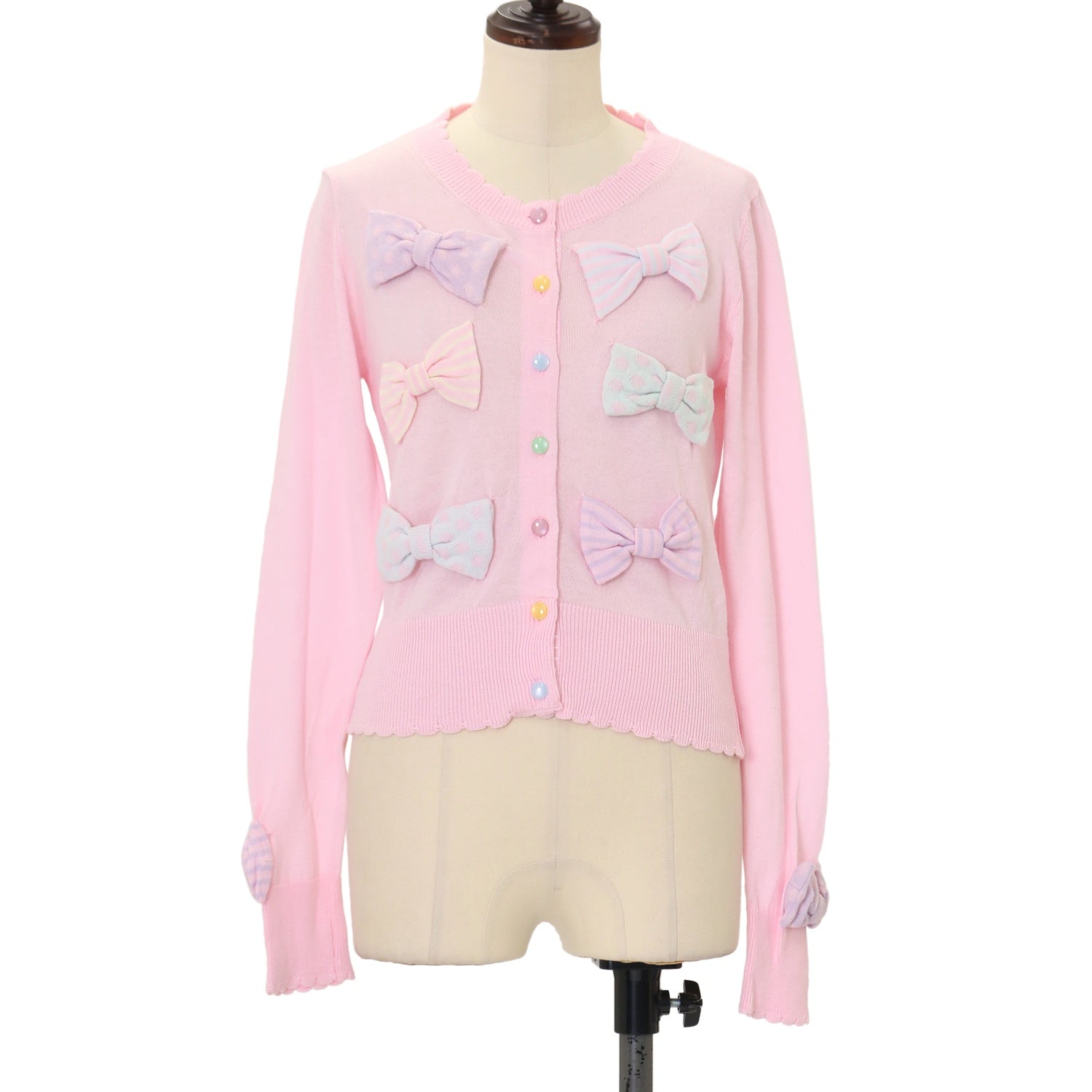 USED】カラフルポップリボンニットカーディガン | Angelic Pretty