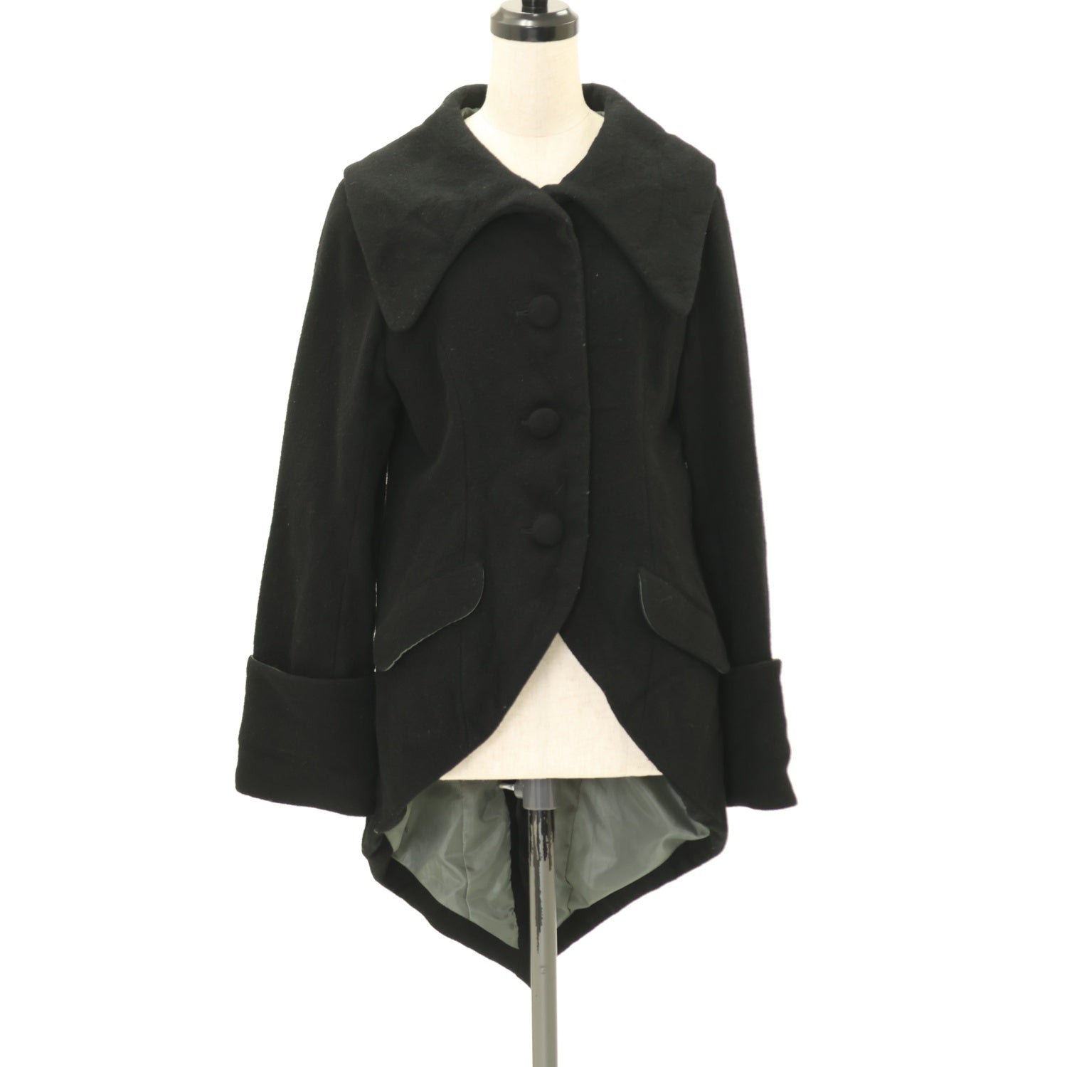 BLACK PEACE NOW ブラックピースナウ ベルトデザインコート USED】【PEACE NOW/Mサイズ】燕尾ウールコート | BLACK PEACE