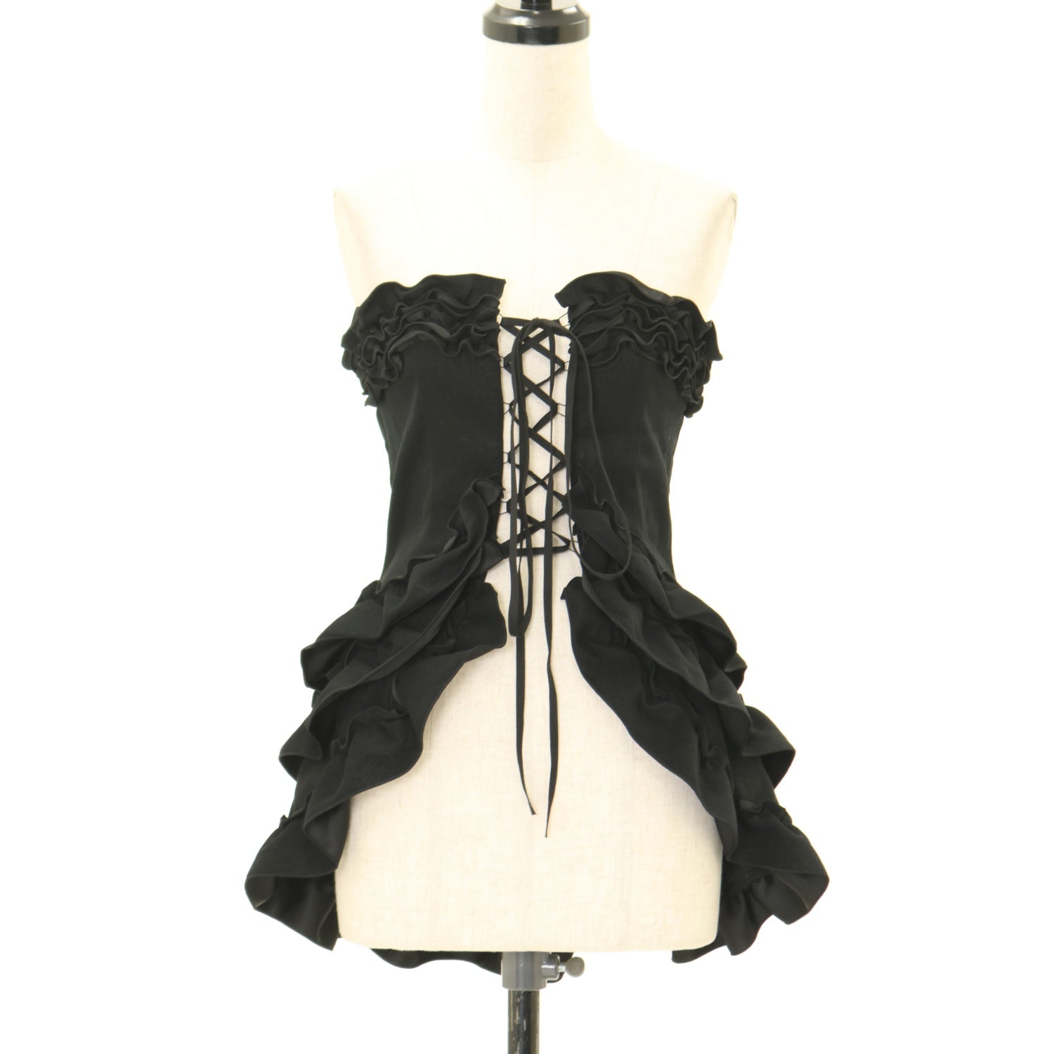 USED】【Mサイズ】ジャガードレースアップビスチェ | BLACK PEACE NOW 