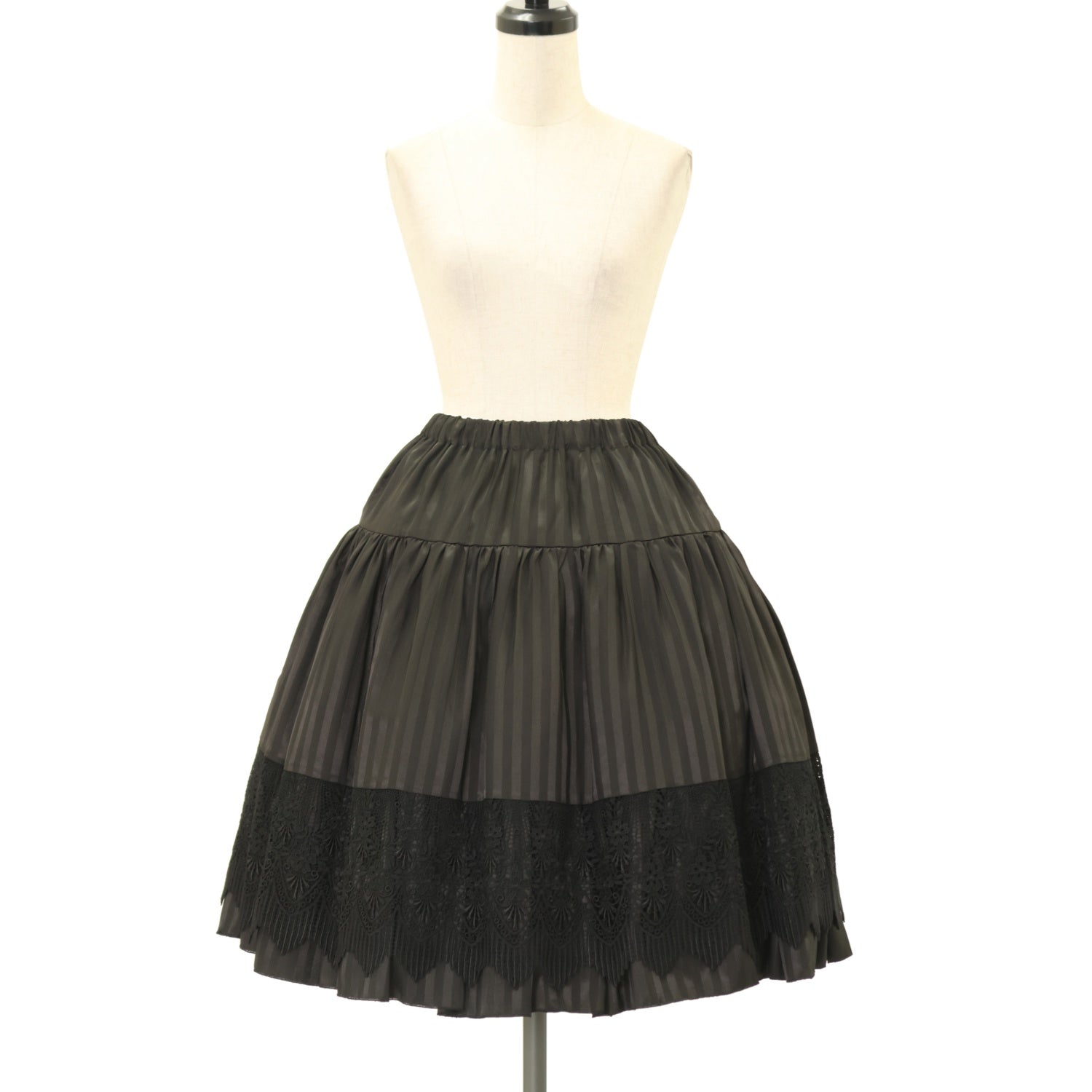 USED】【Mサイズ】Cynthiaシャドーストライプレーススカート | Sheglit