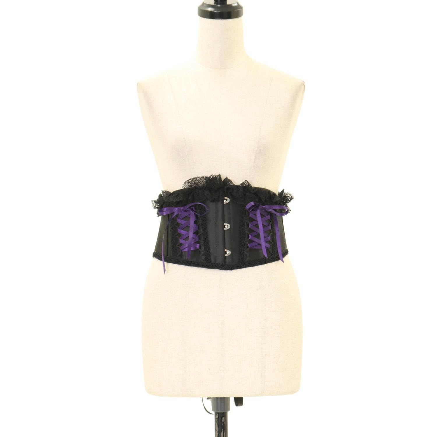 オーダー可能・チャイナ梅柄ベリーショートコルセットMサイズ USED】【MRcorset/Lサイズ】ダブル編上げベリーショートコルセット