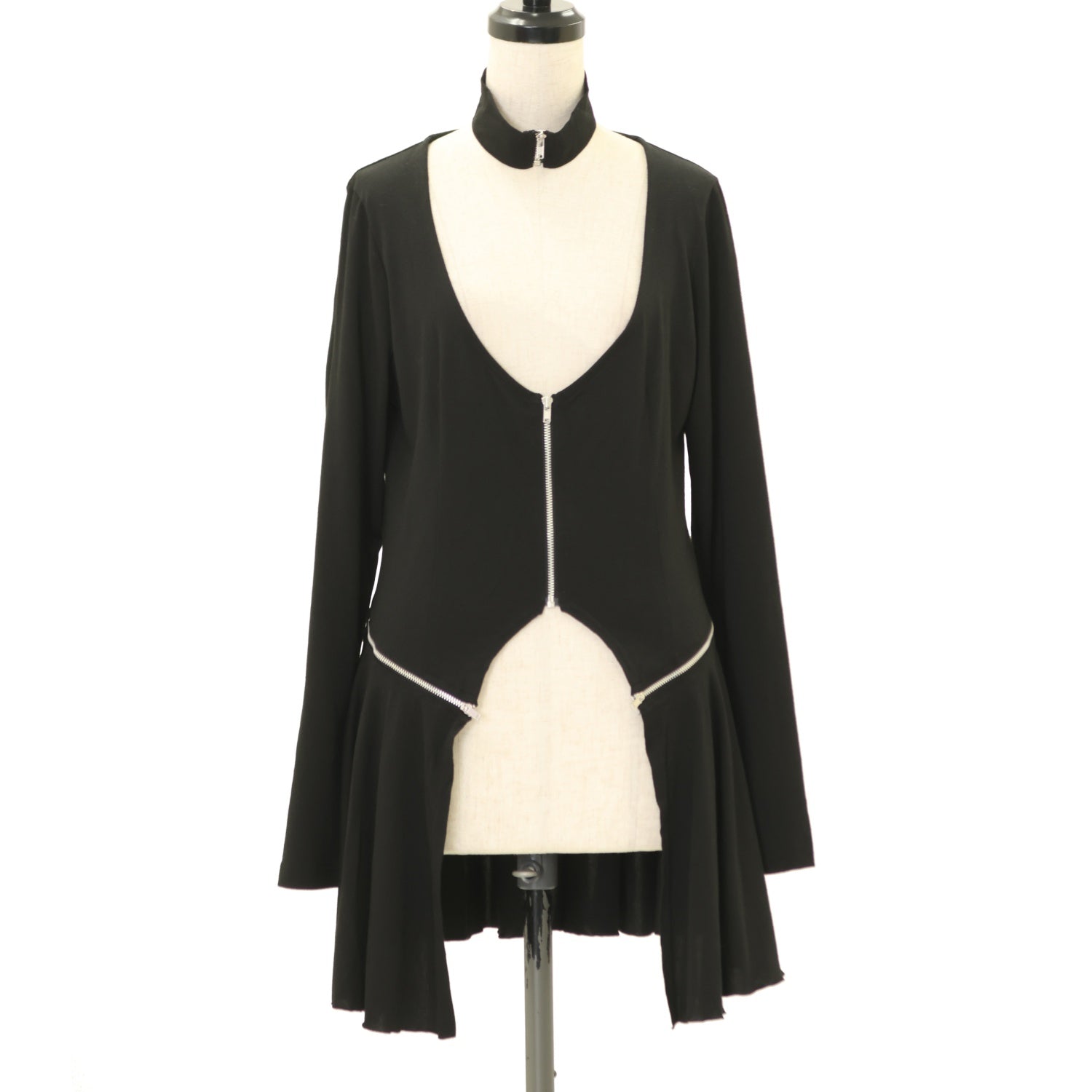 USED】【Mサイズ】ジップデザインカットソーカーディガン | BLACK 