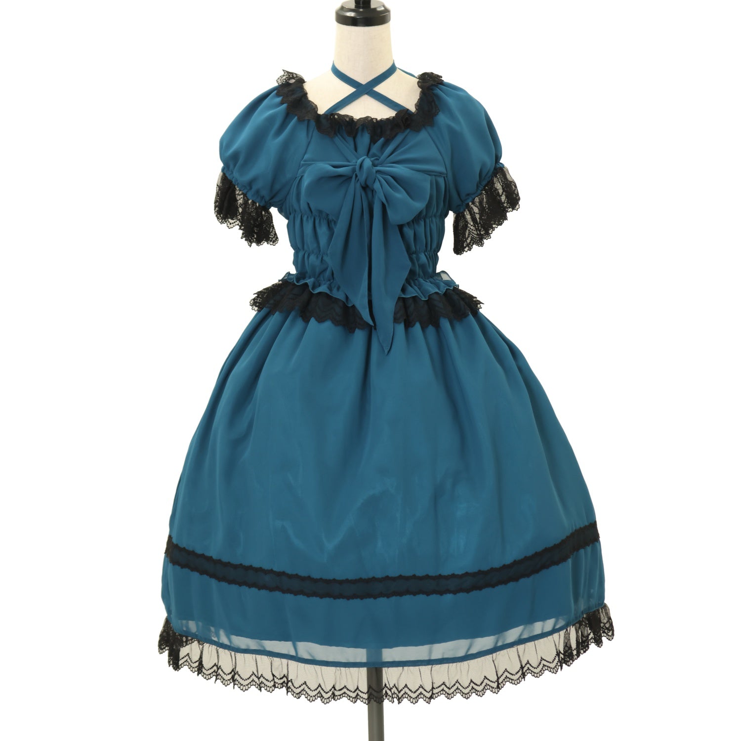 USED】スリーピングシフォンワンピース（ブルーグリーン×黒） | ALICE