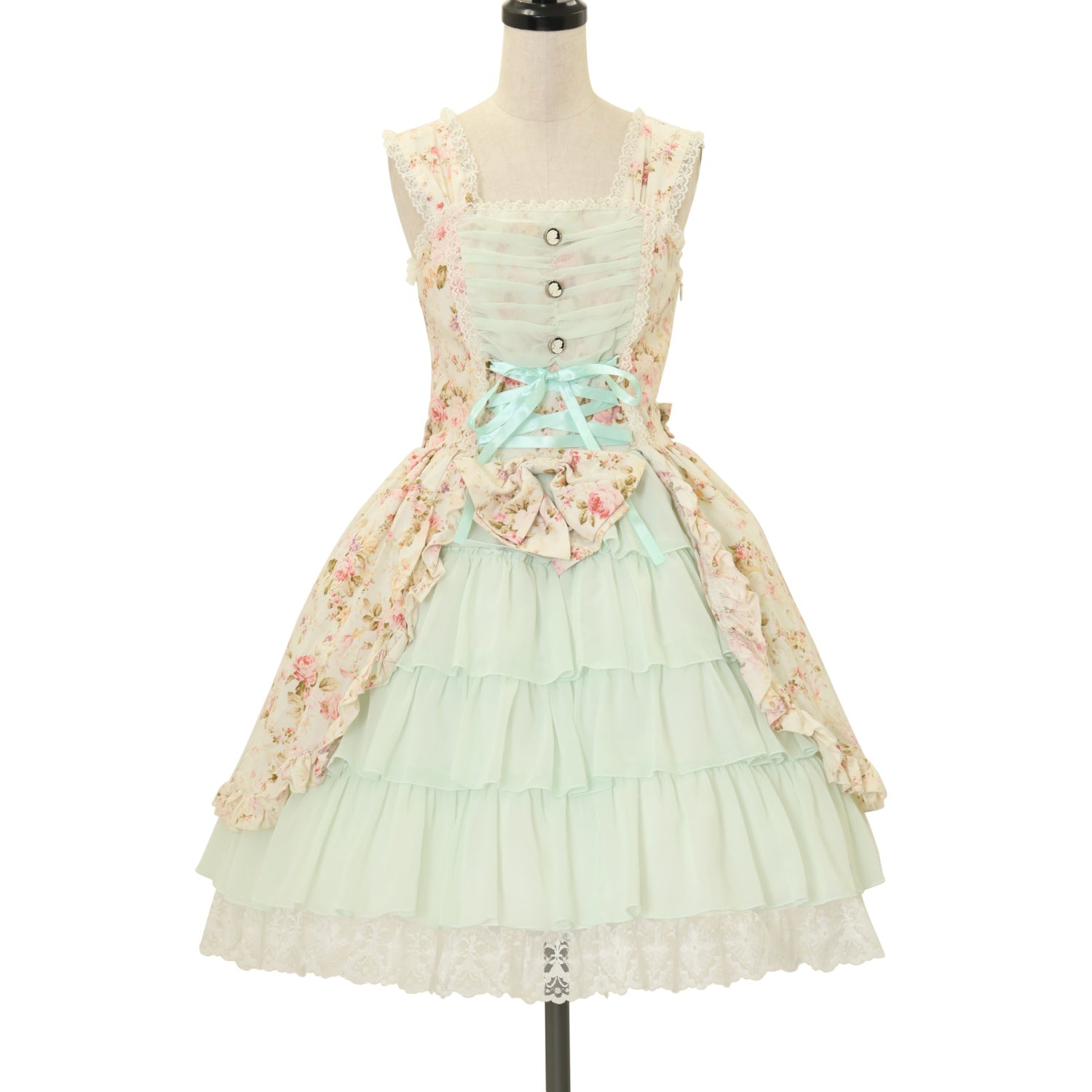 USED】花柄シフォンフリルジャンパースカート | metamorphose