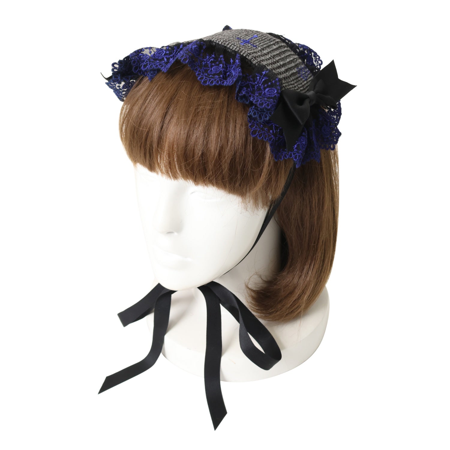 USED】グレンチェックヘッドドレス(gray×blue) | Moi-même-Moitié