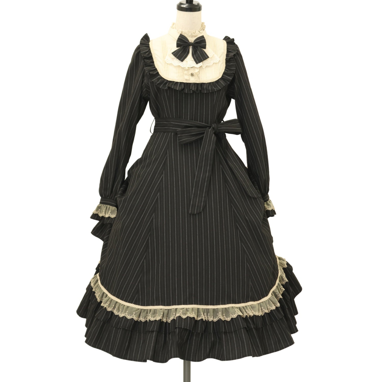 ヴィクトリアンメイデン／エコールストライプ クラシカルドールロングドレス USED】エコールストライプクラシカルドールロングドレス | Victorian