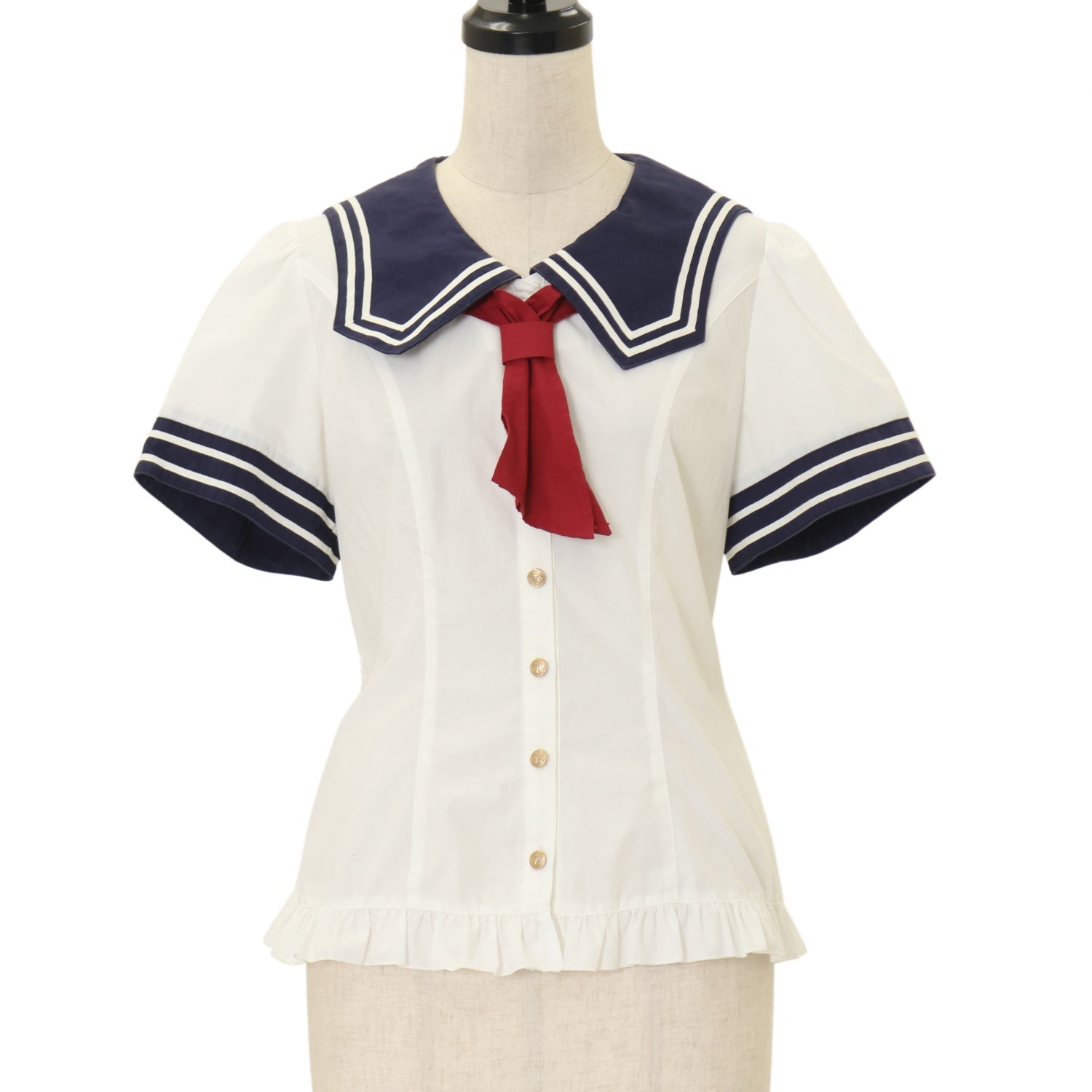 vintage セーラーブラウス○ USED】セーラーブラウス（オフ白×ネイビー） | metamorphose