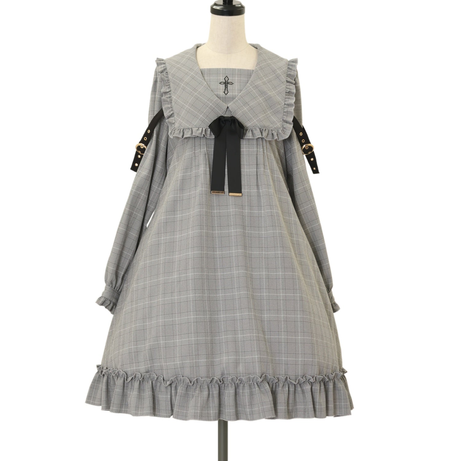 USED】Rosary Frill Aラインワンピース（チェック） | Amavel