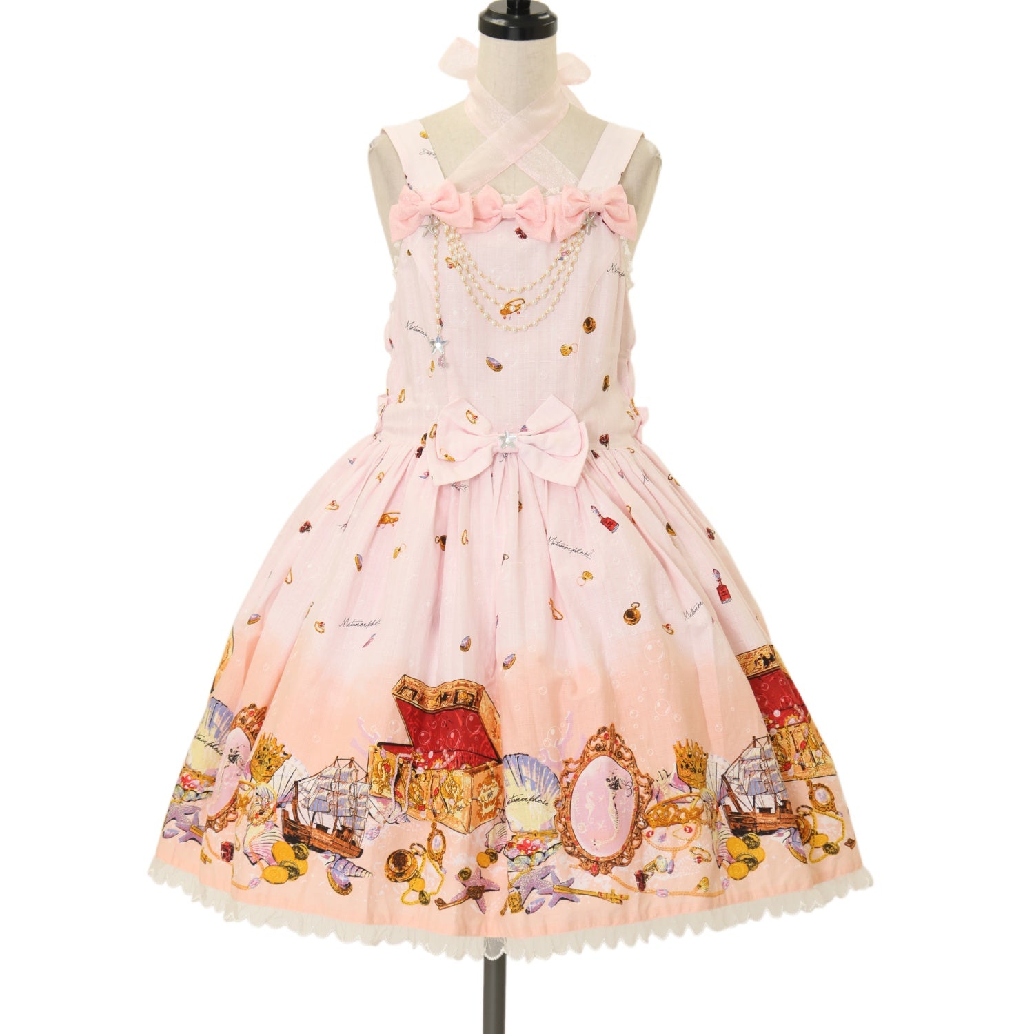 USED】マーメイドプリンセスリボンジャンパースカート(ミニ