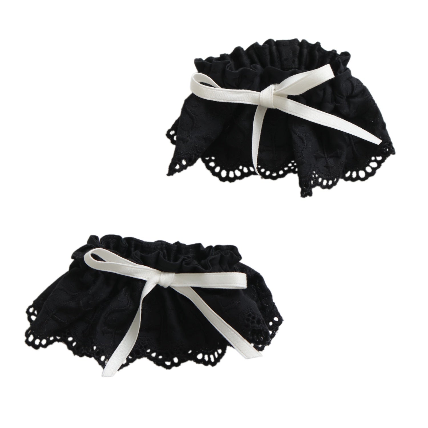 Moitie モワティエ　逆十字レースボレロ　黒✕黒 USED】逆十字綿レースお袖とめ(Black×White) | Moi-même-Moitié