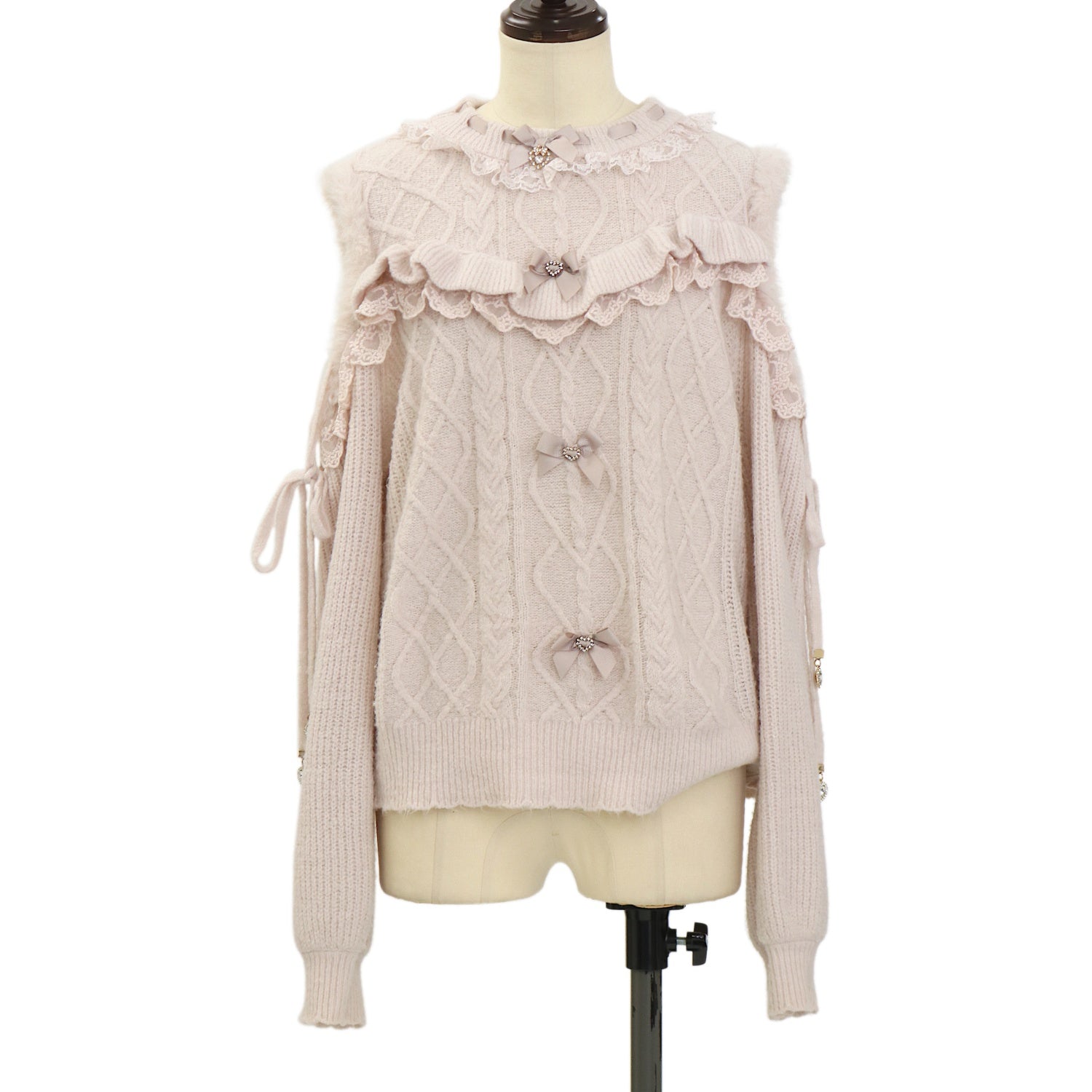 激レア☆新品タグ付き☆LIZ LISA☆オープンショルダー☆ロゴ☆ニット USED】ファースリーブオープンショルダーニット | LIZ LISA | ロリータ