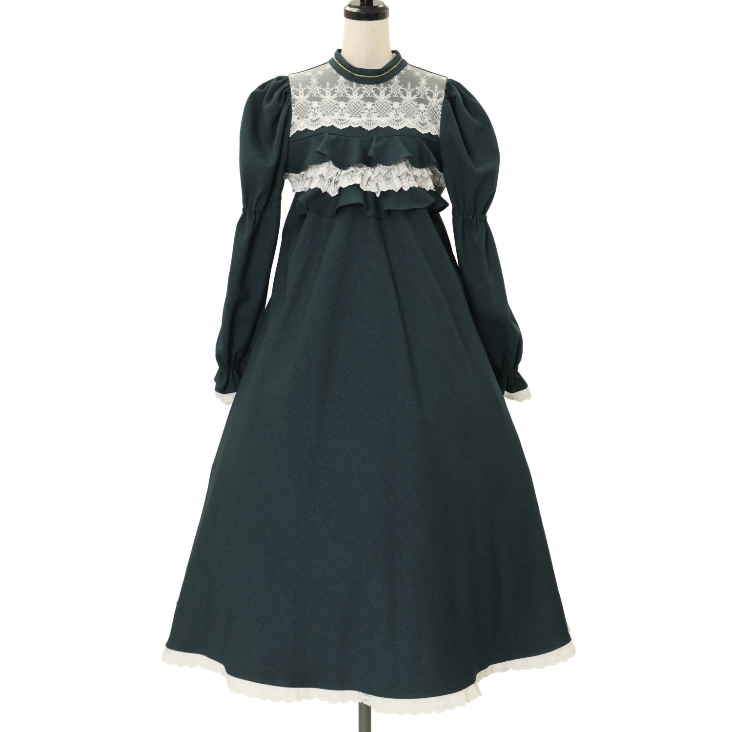 bow.a バックフリルサッカーフレンチスリーブワンピース ロングフリルネック黒 USED】レースフリルワンピース | SERAPHIM Wunderwelt Online Shop