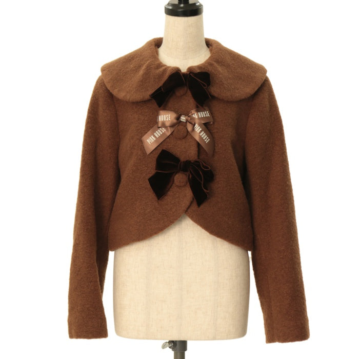 USED】【PINK HOUSE × misako aoki】リボン付きショートコート | PINK