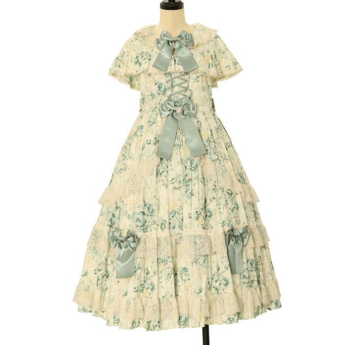 USED】ロザリーケープ付きジャンパースカート（ノスタルジックミント 