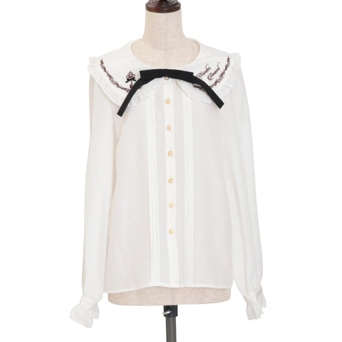 【USED】【Mサイズ】鍵刺繍ブラウス