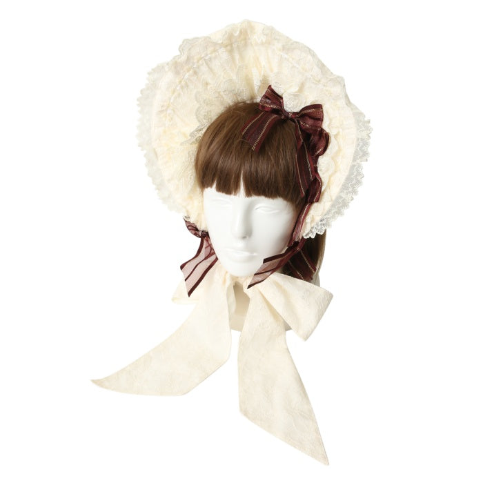 USED】Collection Doll ボンネット(アイボリー×ブラウン) | BABY, THE