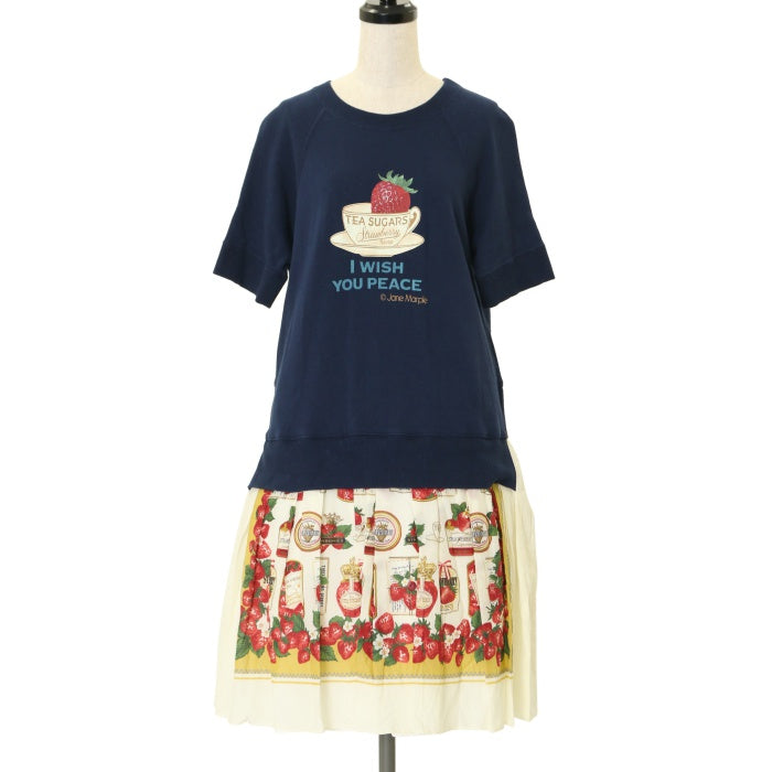 USED】【Mサイズ】Strawberry label scarfのリメイクドレス | Jane
