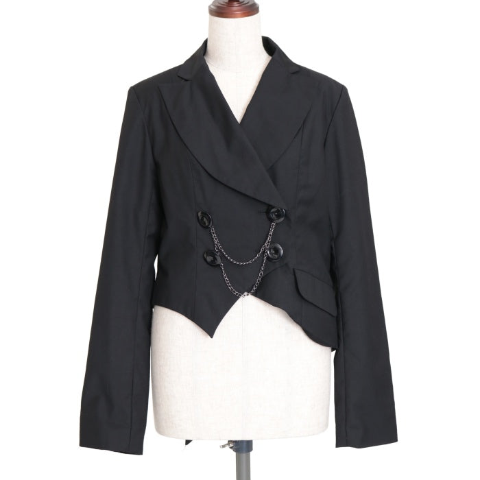 BLACK PEACE NOW アシンメトリー風 フリルジャケット BLACK PEACE NOW アシンメトリー風 フリルジャケット M ブラック