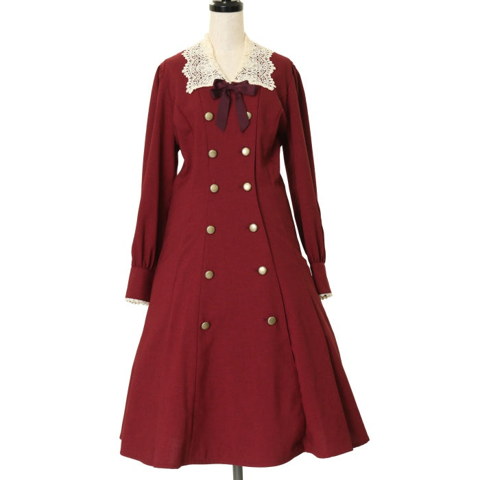 USED】【Lサイズ】ケミカルレースとパール衿のワンピース | Innocent