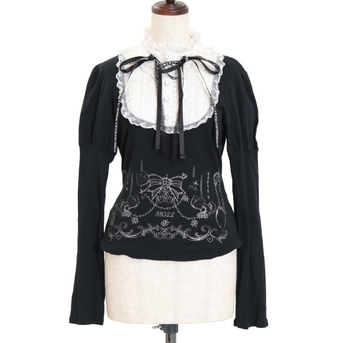 h.naoto FRILL カットソー　ゴスロリ USED】FRILL ゴシック柄レイヤードスカート | h.NAOTO