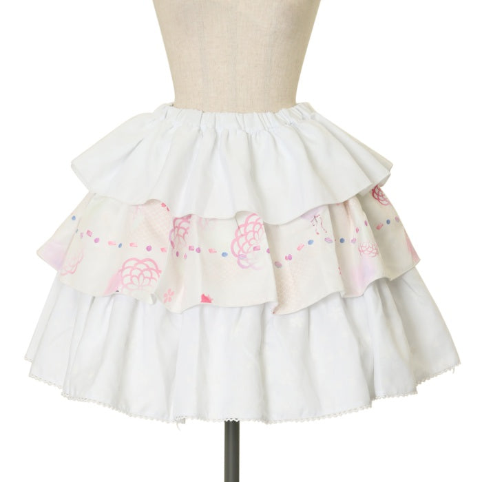 USED】gouk雅 めるてぃしんしゃ柄フリルスカート Wunderwelt Online Shop Gothic   Lolita Second-hand Clothing