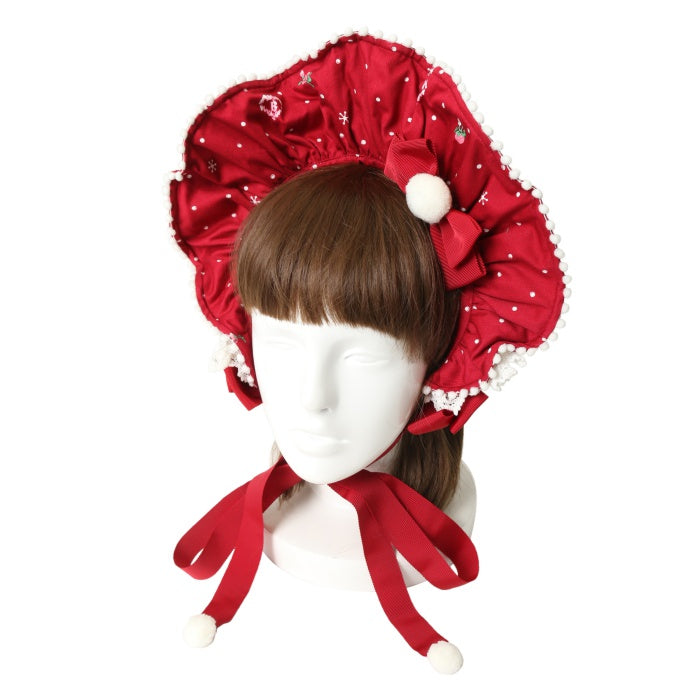 いちご柄ロリータドレス ボンネット付き