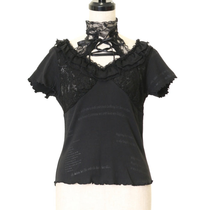 h.naoto frill ブラック フリル Tシャツ h.naoto frill ブラック フリル Tシャツ FRILL フリル エイチナオト