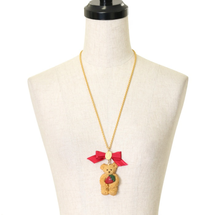 USED】Teddy Bear Cookie ネックレス（メイプルクッキー×ストロベリー 