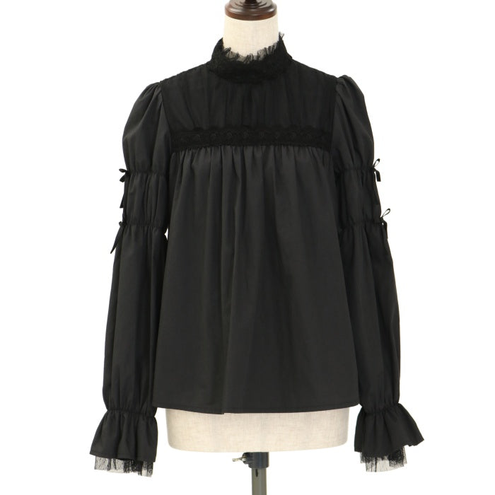 Moi-meme-Moitie クロスアーチハイネック半袖ブラウス Moi-meme-Moitie