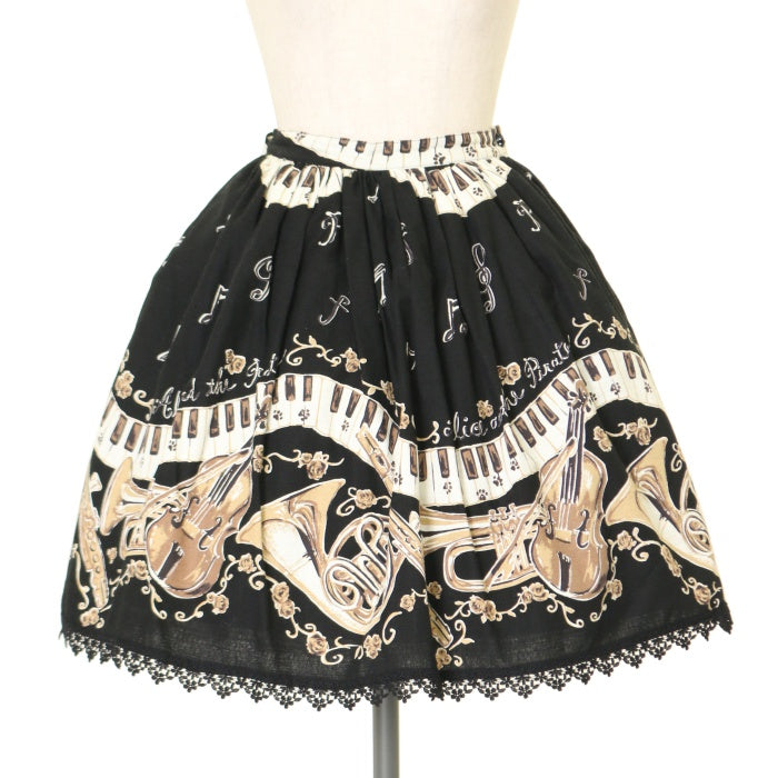 USED】黒猫のダンス柄スカート | ALICE and the PIRATES | ロリータ