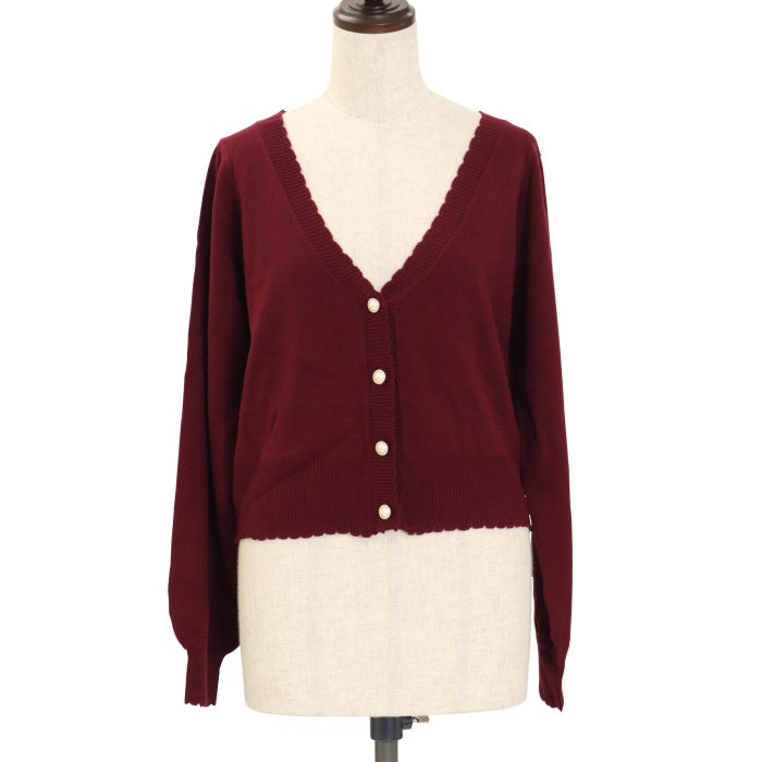 ジュリエットエジュスティーヌ レース ベロア カーディガン ボルドー ジュリエットエジュスティーヌ レース ベロア カーディガン ボルドー