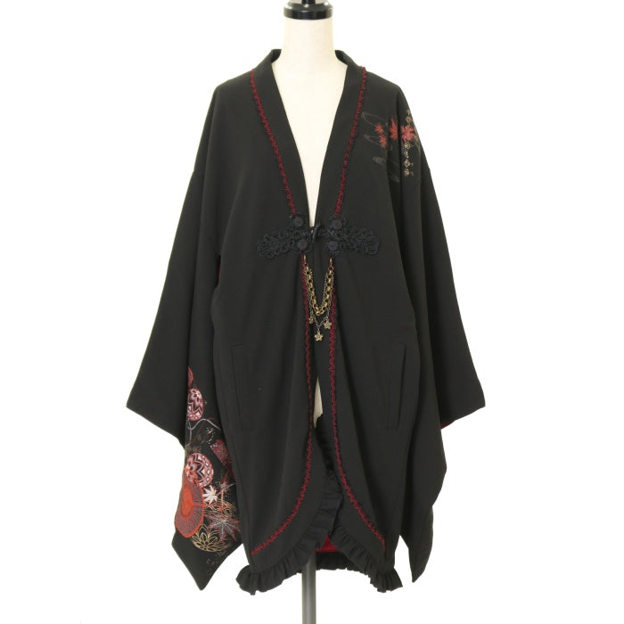 OZZON JAPAN 和柄和風ポンチョリバーシブル