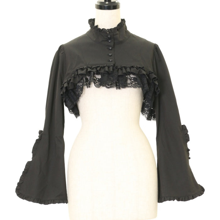 USED】姫袖用ショート丈モダンジャケット：黒×黒レース | MARBLE