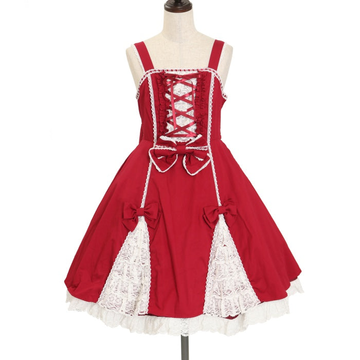 USED】レースアップ裾フリルジャンパースカート | Angelic Pretty USED】レースアップ裾フリルジャンパースカート | Angelic Pretty