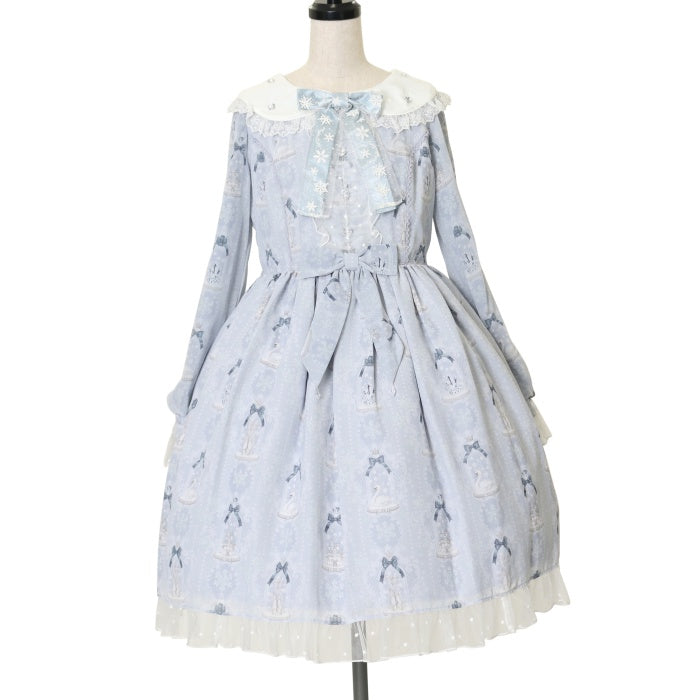 アンジェリックプリティスノードーム柄ワンピースサックス