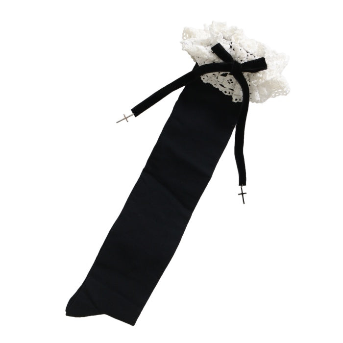 Moitie ロゴリボンオーバニー Cross Arch Lace Ribbon Overknee Socks | Moi-même-Moitié
