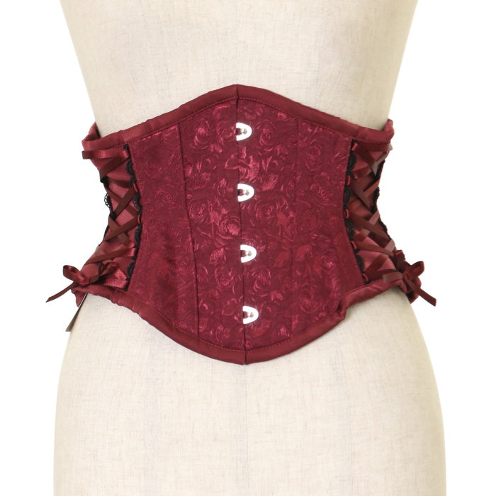 アビエタージュ abilletage ローズサテンショート コルセット ロリータ 受注生産】Luscious サイドレースアップショートコルセット