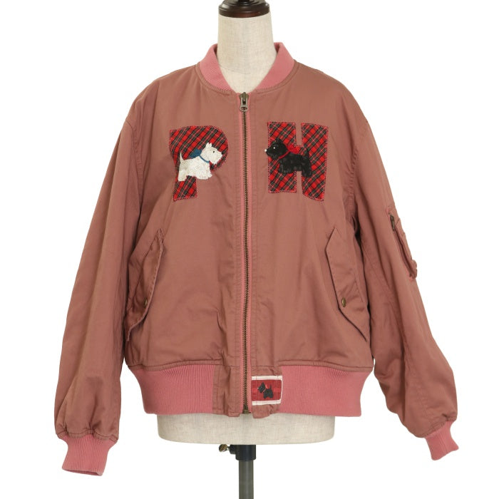 USED】スコッチテリア刺繍入りロゴアップリケブルゾン | PINK