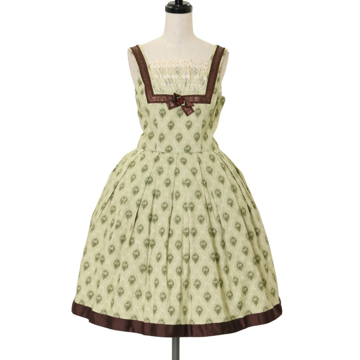 USED】【Mサイズ】小花サテンフリルジャンパースカート | Innocent