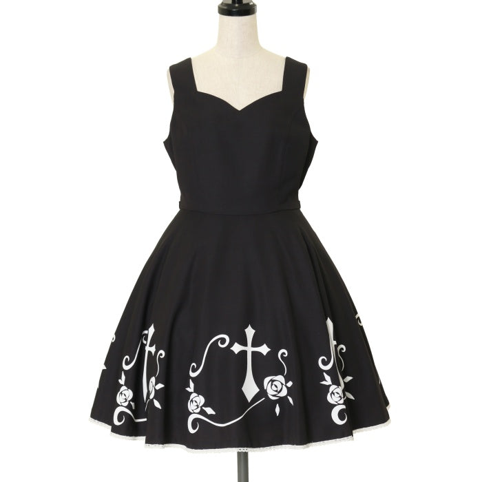 Moi-meme-Moitie 薔薇十字ジャンパースカート9号(黒) Moi-meme-Moitie 薔薇十字ジャンパースカート9号(黒)