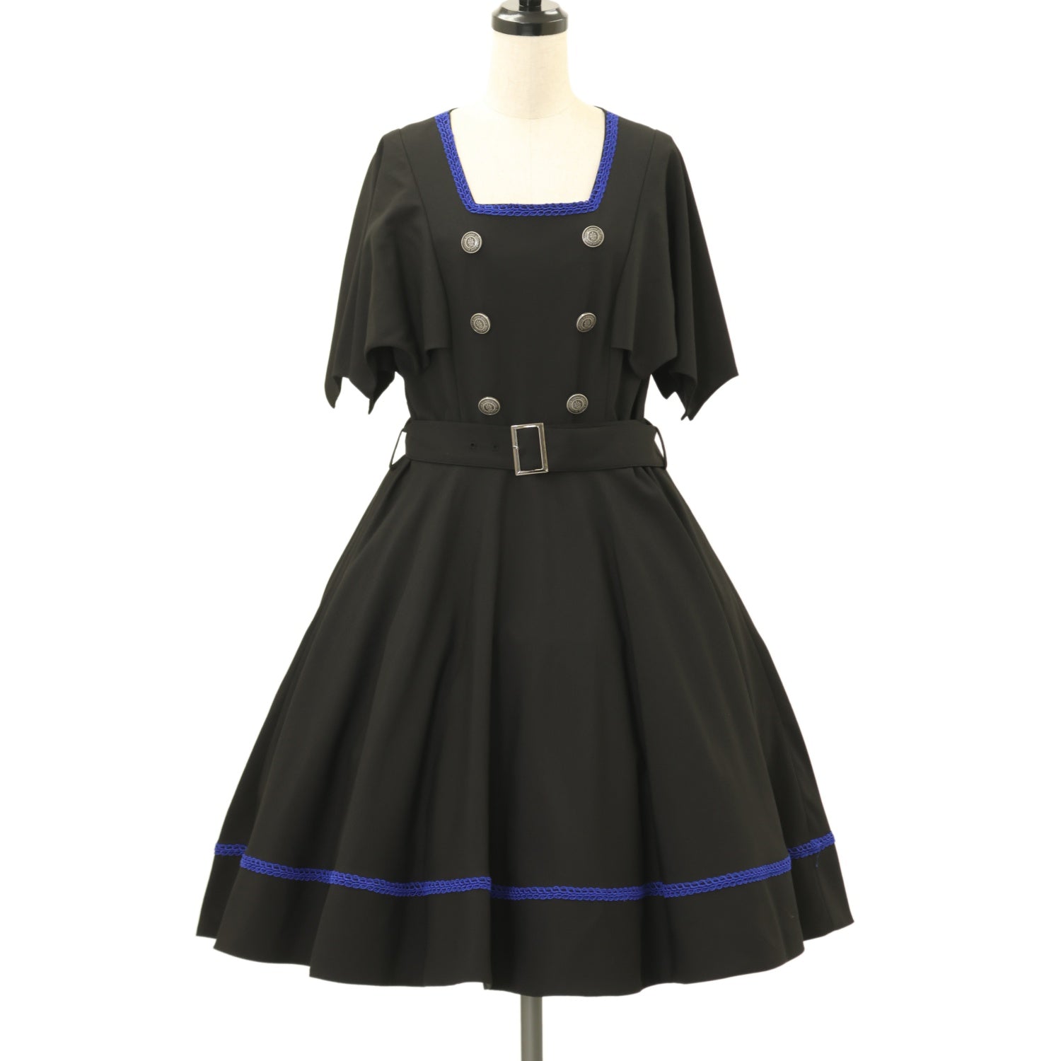 USED】【13号】蝙蝠ケープジャンパースカート(黒×青) | Moi-même