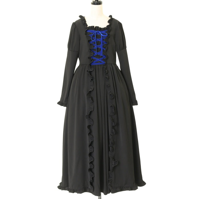 USED】【9号】貴婦人ロングワンピース(黒×青) | Moi-même-Moitié