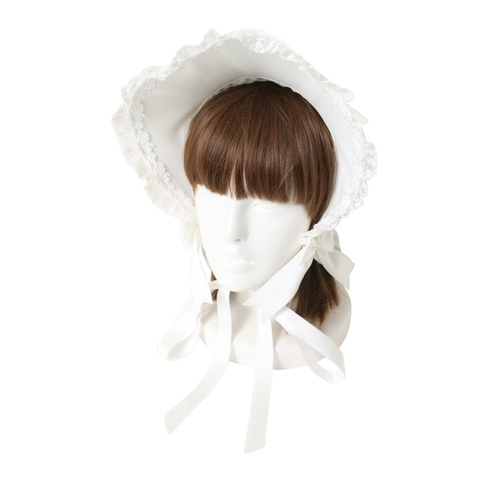 新品未使用　Moi-même-Moitié レース貴婦人ボンネット　モワティエ USED】Lilyレース貴婦人ボンネット(白) | Moi-même-Moitié Wunderwelt