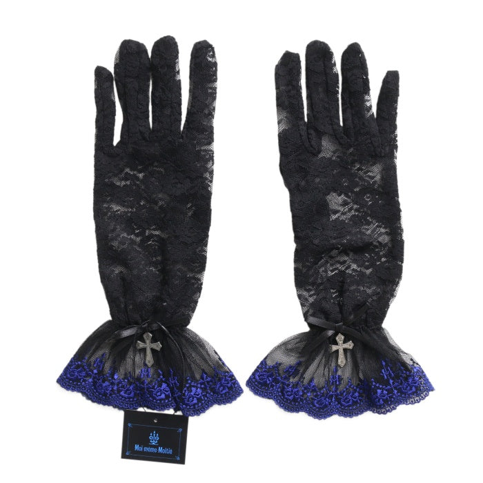 USED】タイニーローズレース手袋(黒×青) | Moi-même-Moitié Wunderwelt