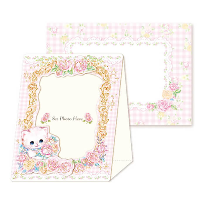 Twinkle Cat Photo Frame Card Rose GC-13612 | 飴ノ森ふみか