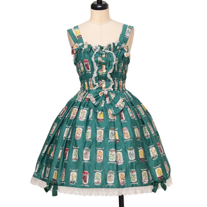メタモルフォーゼ　キャンディシャーリングJSK ミント　プラスサイズ USED】Candy bottle シャーリングジャンパースカート | metamorphose