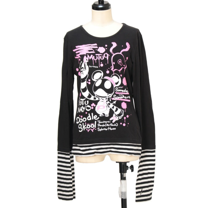 USED】jollyパンダプリントボーダー切替カットソー | PUTUMAYO