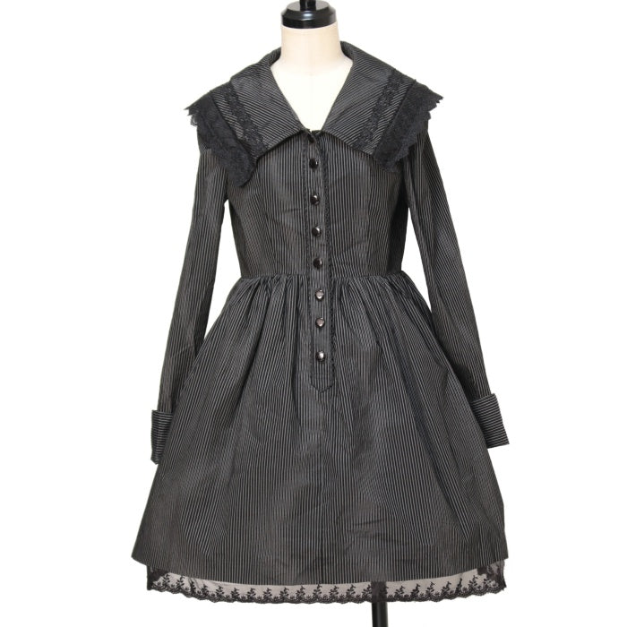 PEACE NOW 黒 セーラー服 USED】【Mサイズ】ストライプセーラーワンピース | BLACK PEACE
