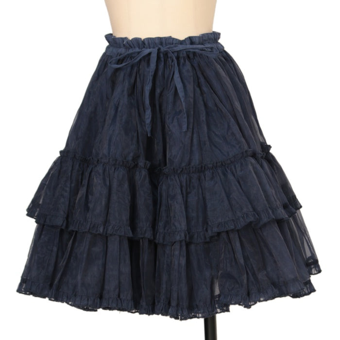 【定価以下】【新品タグ付き】メタモルフォーゼ　オーガンジーフリルパニエ　黒 オーガンジーフリルパニエ | metamorphose temps de fille - gothic